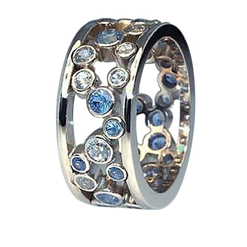 Cheap Exquisite Ring Hollow Inlaid Zircon Ring Wedding Band Rings