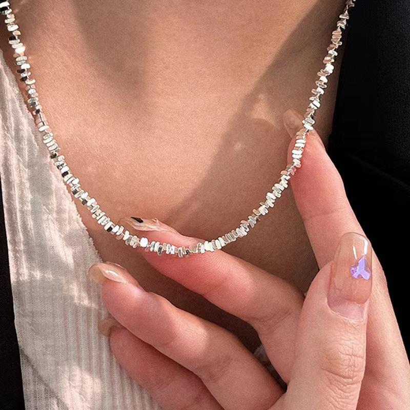 S925 Silver Retro Circle Necklace – Women's Elegant Clavicle Chain, Light Luxury Trendy Sweater Accessory