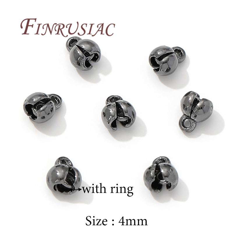 Crimp Beads For Jewelry 18K Gold Plated Crimps Cover Findings For DIY Bracelets Accessories Bead Tip Ball Chain Connectors