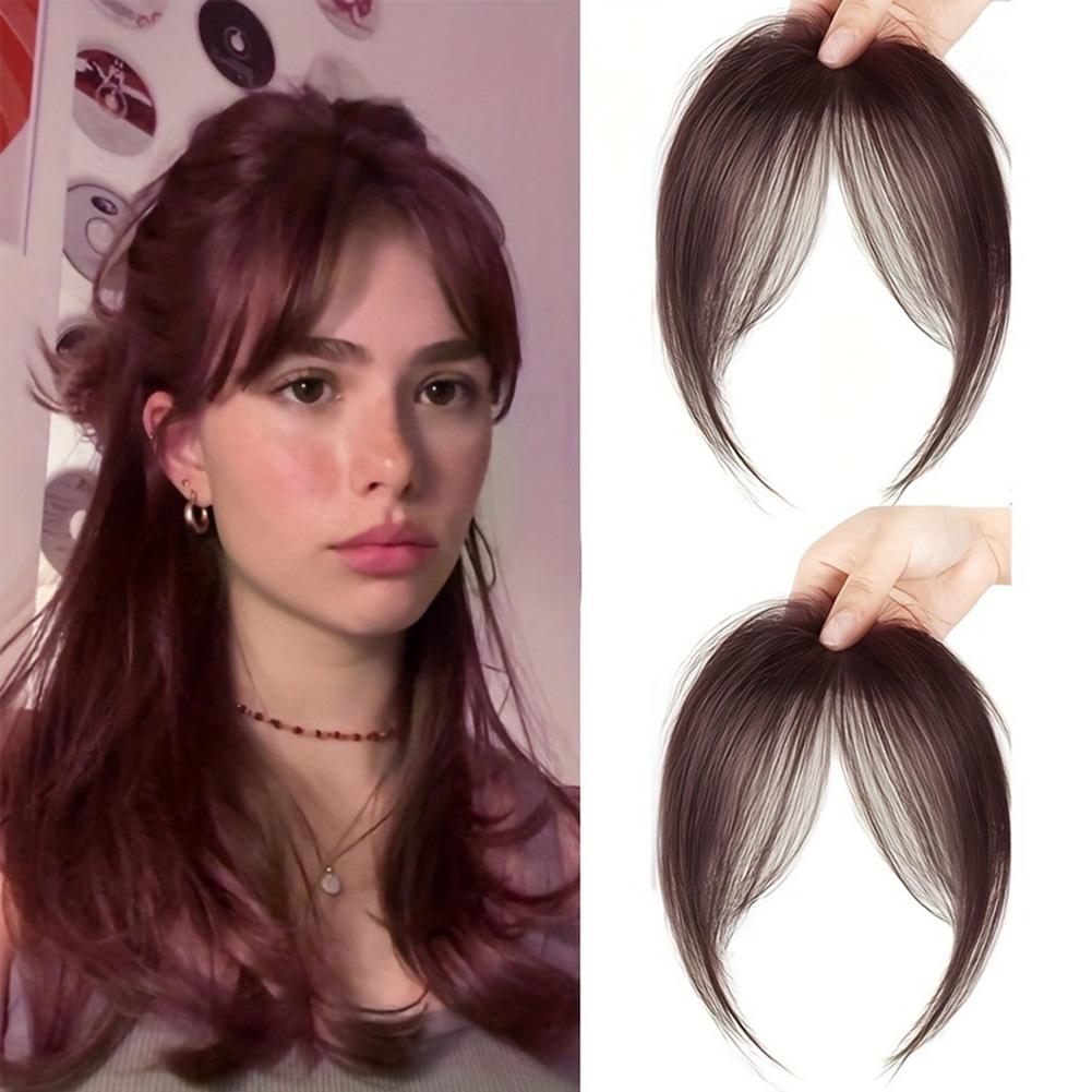 Eight Character Bangs Hair Clip Women's Top Hair Replacement Fluffy Seamless Bangs Hair Clip Women Girl Wig False Hair Piece