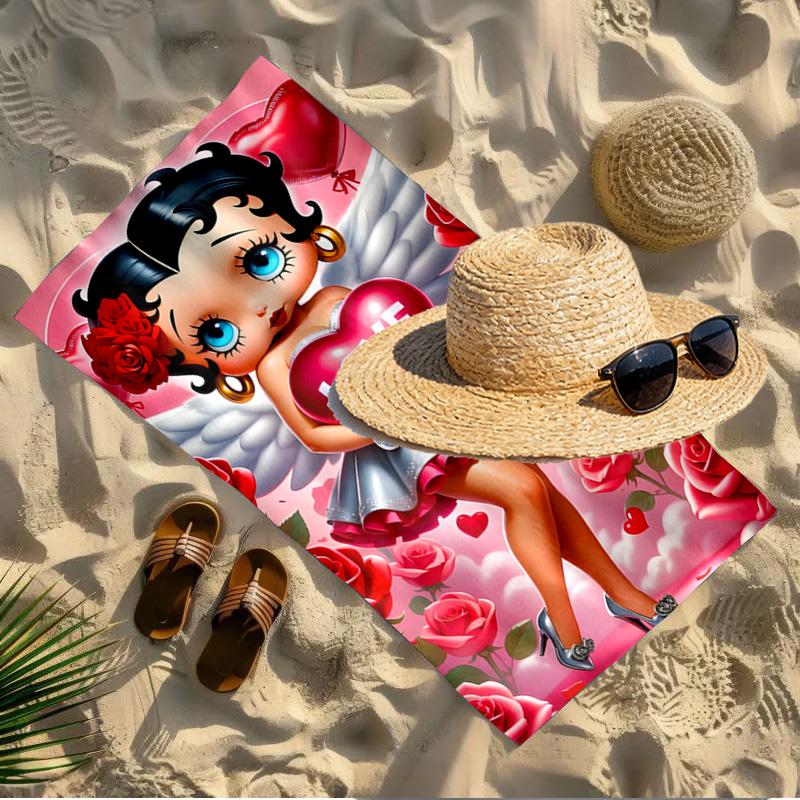 Doll Print Beach Towel Design, Soft, Lightweight. for Home Bathroom, Spa, Pool, Yoga, Surfing, Camping, Gift for Family, Friend