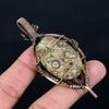 Crocodile Jasper 999 Copper Wire Wrapped Pendant, Handmade Gemstone Jewelry Pendant Gift For Birthday