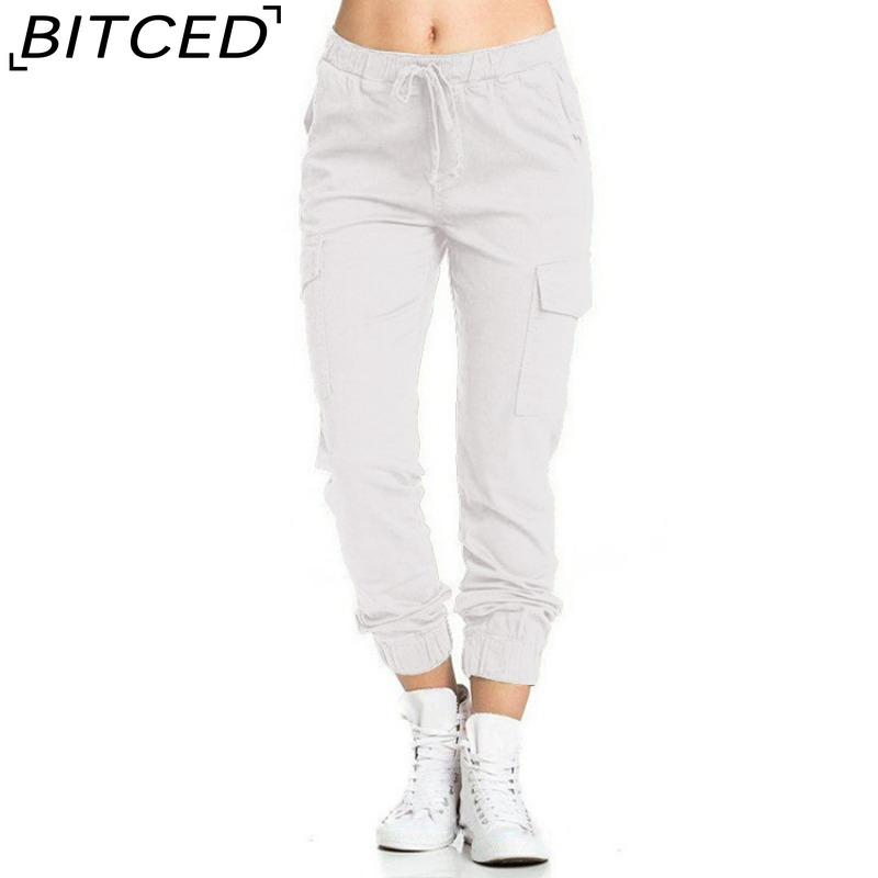 

BITCED Женские модные повседневные однотонные брюки и капри с принтом S