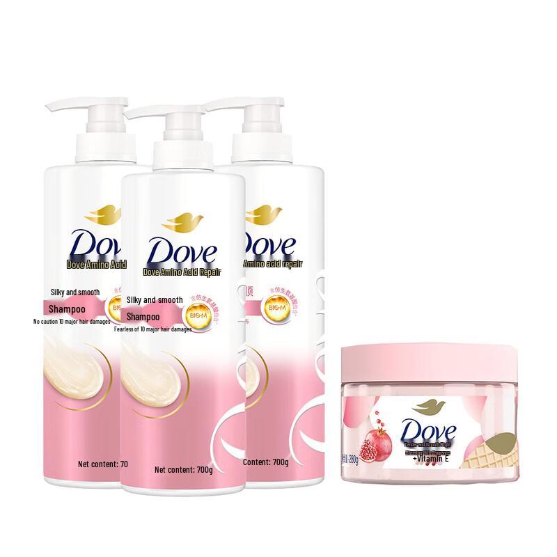 

Dove Silky Smooth Amino Acid Shampoo and Pomegranate Scrub Set