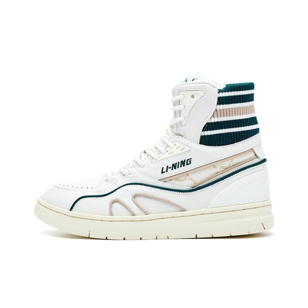 Li-Ning 1990 Classic Series Casual High-Top Skate Shoes Women Sneakers Off-White ALFR130-1