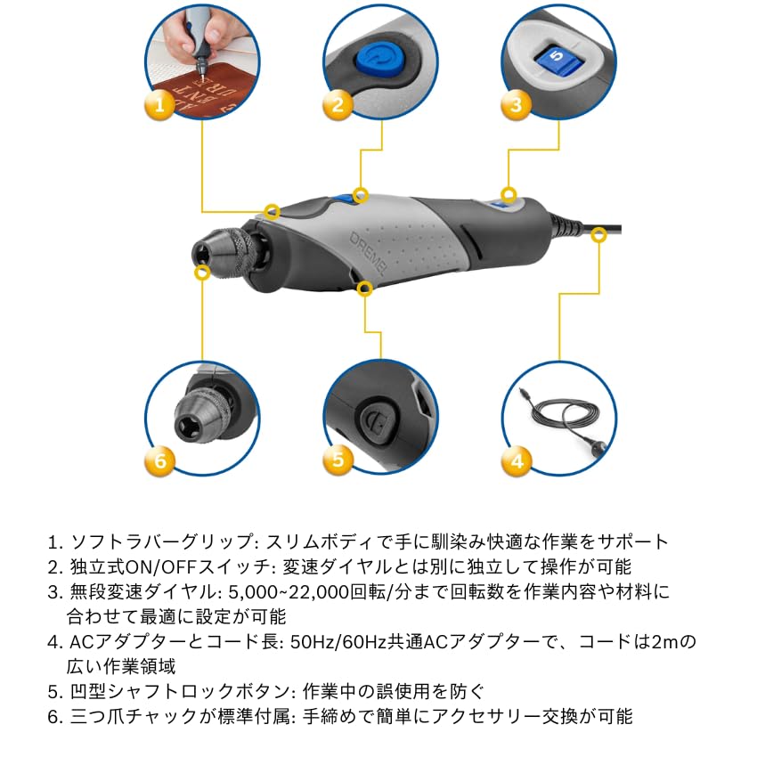 Dremel FINO Mini 9 11 Maximum Speed for and Polishing Router, 5-Speed, Types, Pieces, 22,000 RPM, Carving, Sharpening, Cleaning, Polishing,