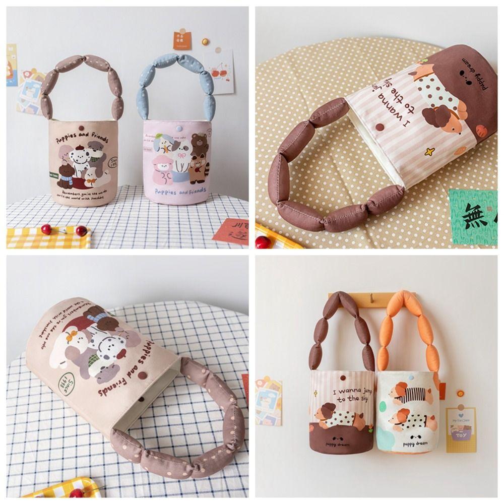 

Puppy Animal Print Handbag Large Capacity Cartoon Graffiti Bucket Bag All-match Women D
