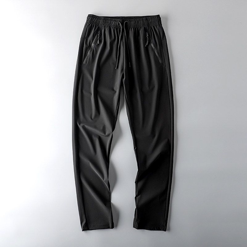 Export Tail Single Cut Label Men s Pants Ice Silk Leggings Men s Summer Pants Export Original Order Men Thin Track Pants Pants Black Loose Mouth 2027 M