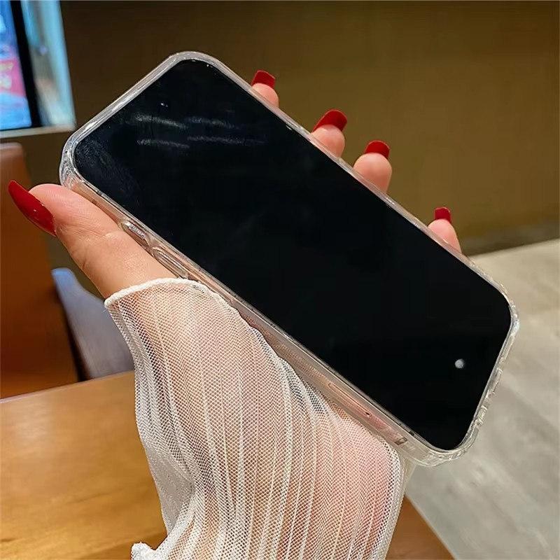 Fargerik fritillaria glitter gjennomsiktig støtsikker telefondeksel for iphone 11 13 15 Pro 16 14pro 12 Pro Max Beskyttelsesdeksel for kameralinse