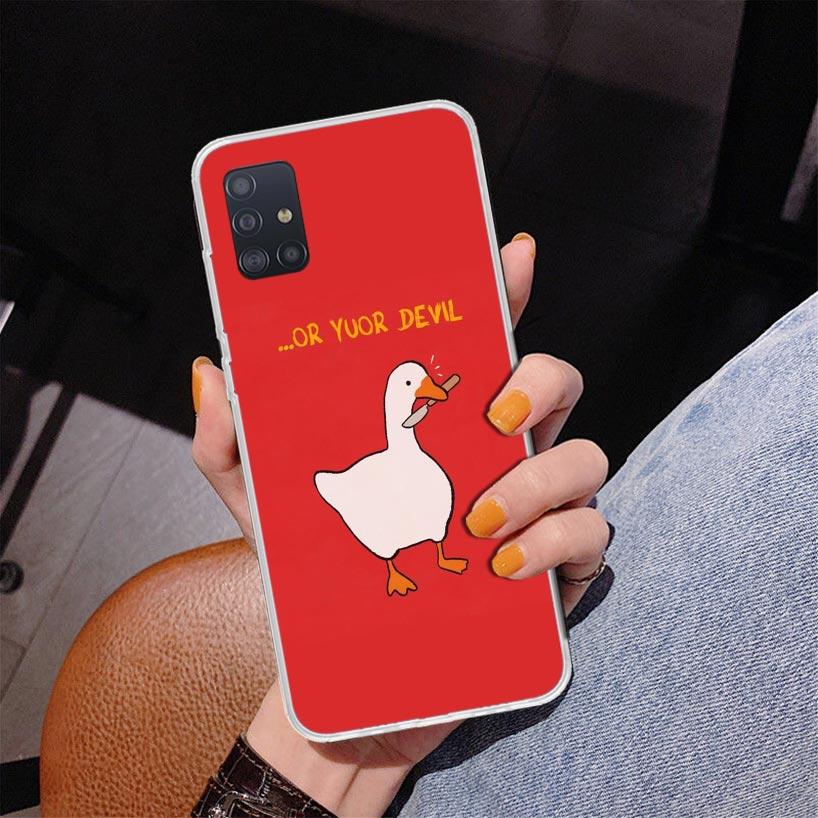 Cartoon Cute Goose Game Phone Case For Samsung Galaxy A52 A32 A22 A12 A51 A31 A50S A30S A20S A10S Note 20 Ultra 10 Plus S10 A72