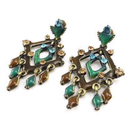 [D7742] - Designer Earrings 'Cumani' Turquoise Brown