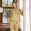 Womens Lightweight Cotton Pajama Set Long Sleeve Loose Fit Home Wear Fall