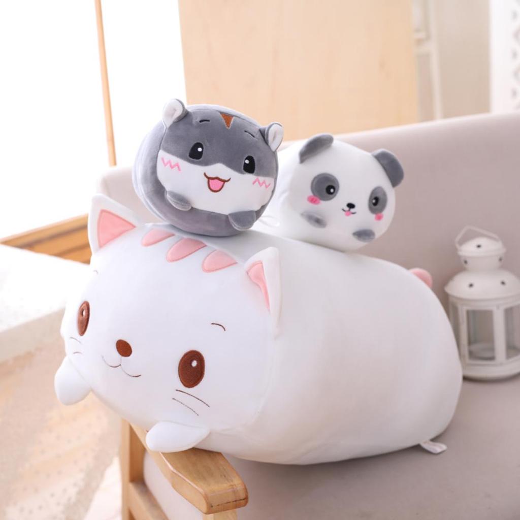 30 cm weiches Tier-Cartoon-Kissen, niedlicher dicker Hund, Katze, Totoro, Pinguin, Schwein, Frosch, Plüschtier, gefüllt, schönes Kinder-Geburtstagsgeschenk