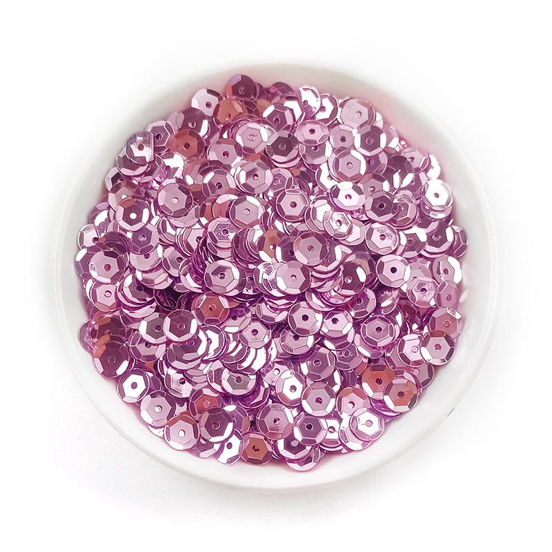 6MM Round Curved PVC Sequins with Middle Hole and Hexagonal Beads for Sewing