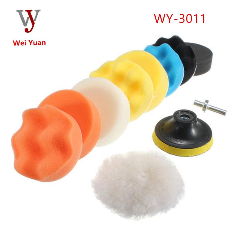 3" Car Polishing & Waxing Sponge Set with Backing Pad