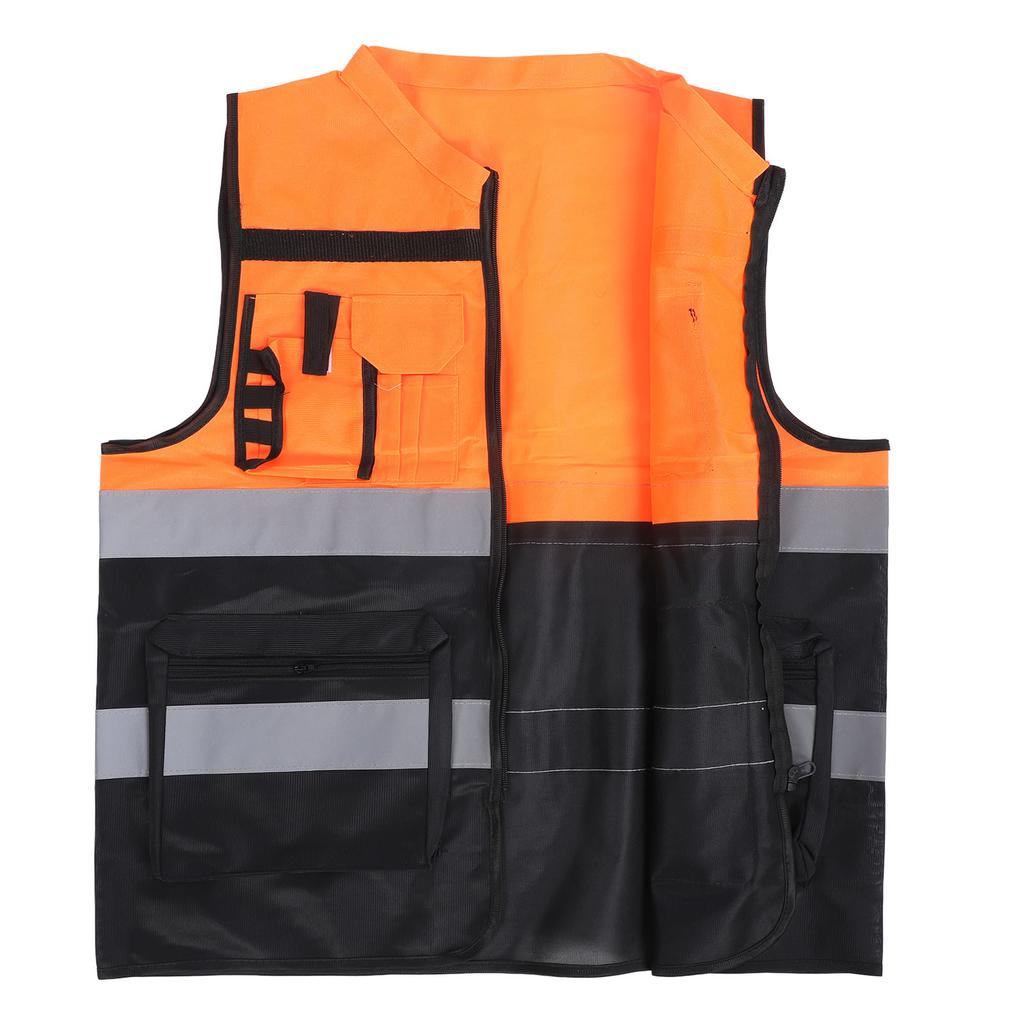 High Visibility Safety Vest Class 2 with Dual Tone Reflective Strips for Construction