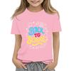 Children's Casual and Fashionable Round-Neck Printed Short-Sleeve Top for Back-to-School