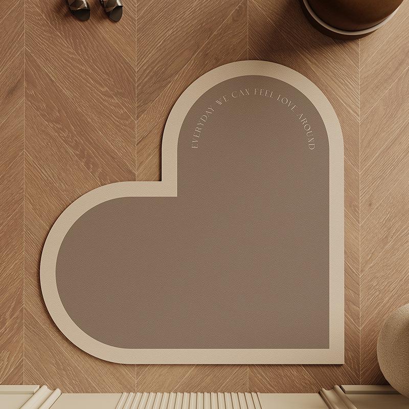 Wedding Celebration Love Entrance Door Red Leather Floor Mat Non-slip, Erasable, Washable Foot Mat Door Entry Mat