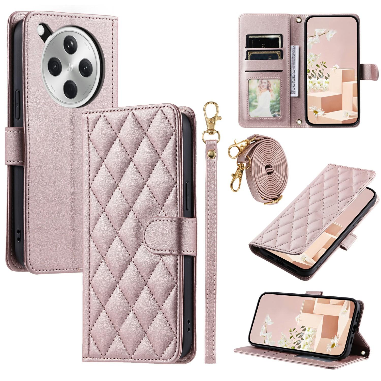 

For Oppo Find X8 5G Wallet Case Rhombus Grid PU Leather Phone Cover A