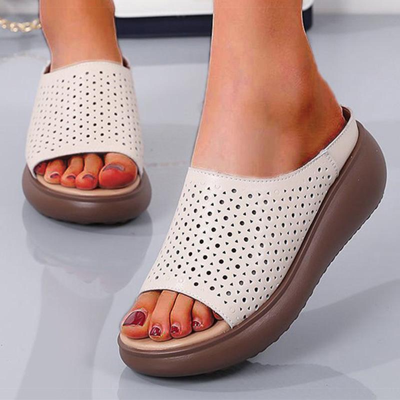 

модные женские сандалии мягкие каблуки летняя обувь для женщин сандалии на платформе повседневные тапочки Zapatos Mujeres 2024 новые летние сандалии женские 36 бежевый