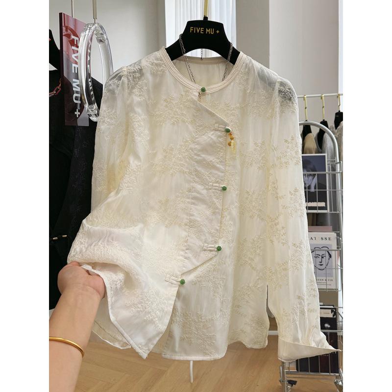 Elegant Chinese Embroidery Lace Blouse - Early Spring Collection L