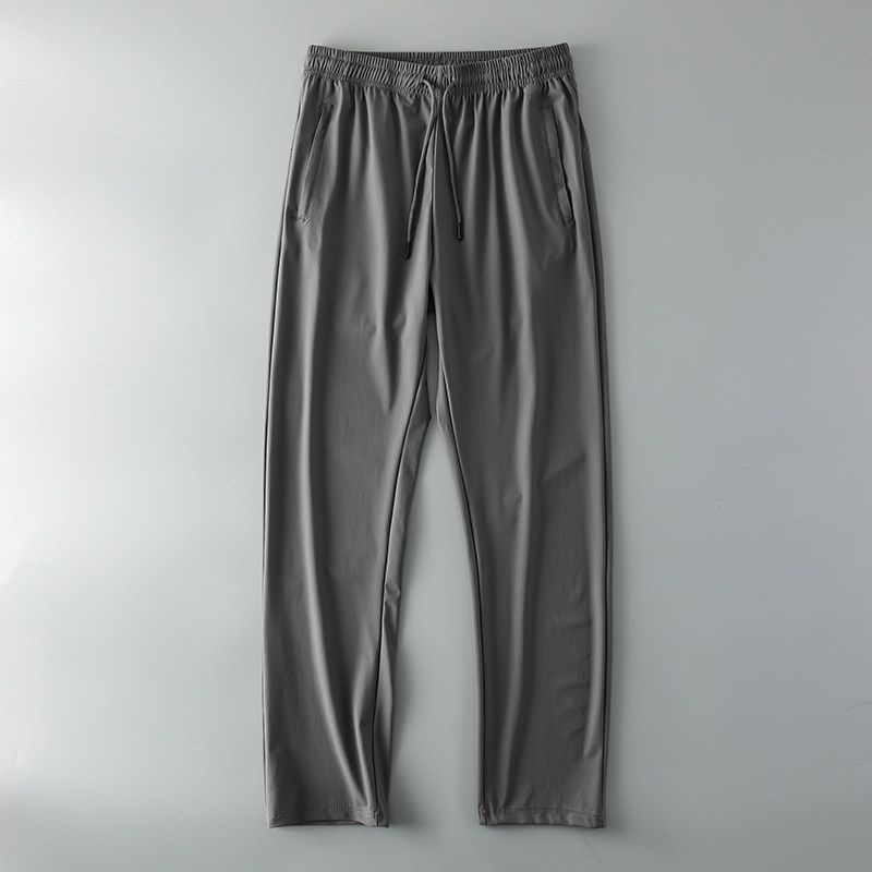 Elastic Ice Silk Pants Men s Summer Thin Straight Drooping Casual Sports Pants Export Export Men s Quick-Drying Pants Gray Straight Mouth 4XL.