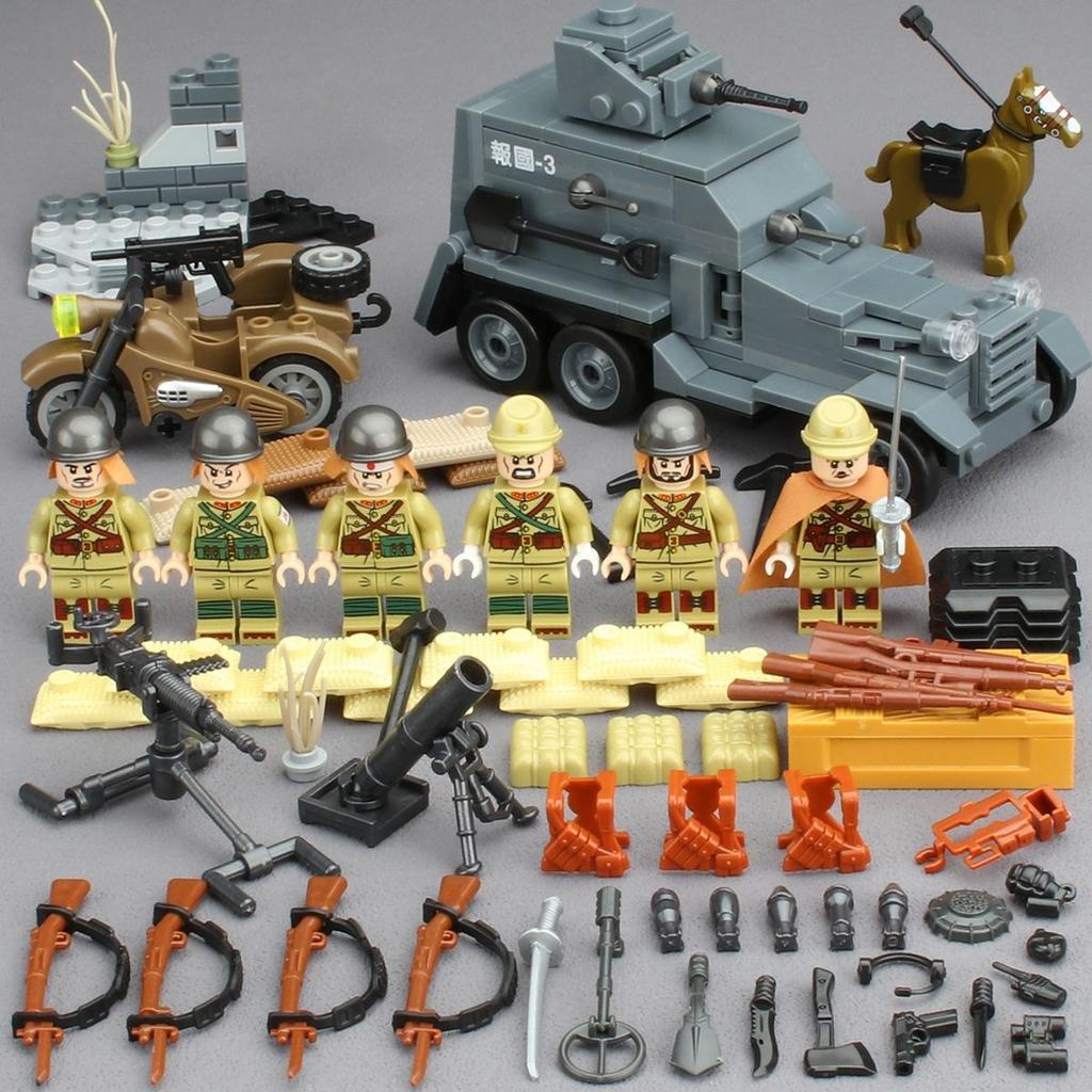 Żołnierz II Wojny Światowej Armia Japońska 89 92 Gąsienicowy Czołg Bojowy Model Broni Wojskowej Ciężki Pojazd Pancerny Typu Klocki Budowlane Cegły Zabawka