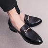 Fashion Fashion Pointed Toe Business Dress Shoes Men Loafers Leather Oxford Shoes for Men Formal Mariage Slip On Wedding Party Shoes K3