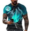 Tricou Wolf pentru bărbați cu mânecă scurtă cu imprimeu animal Tricou casual 3D pentru bărbați de stradă Tricou supradimensionat pentru bărbați Îmbrăcăminte vintage