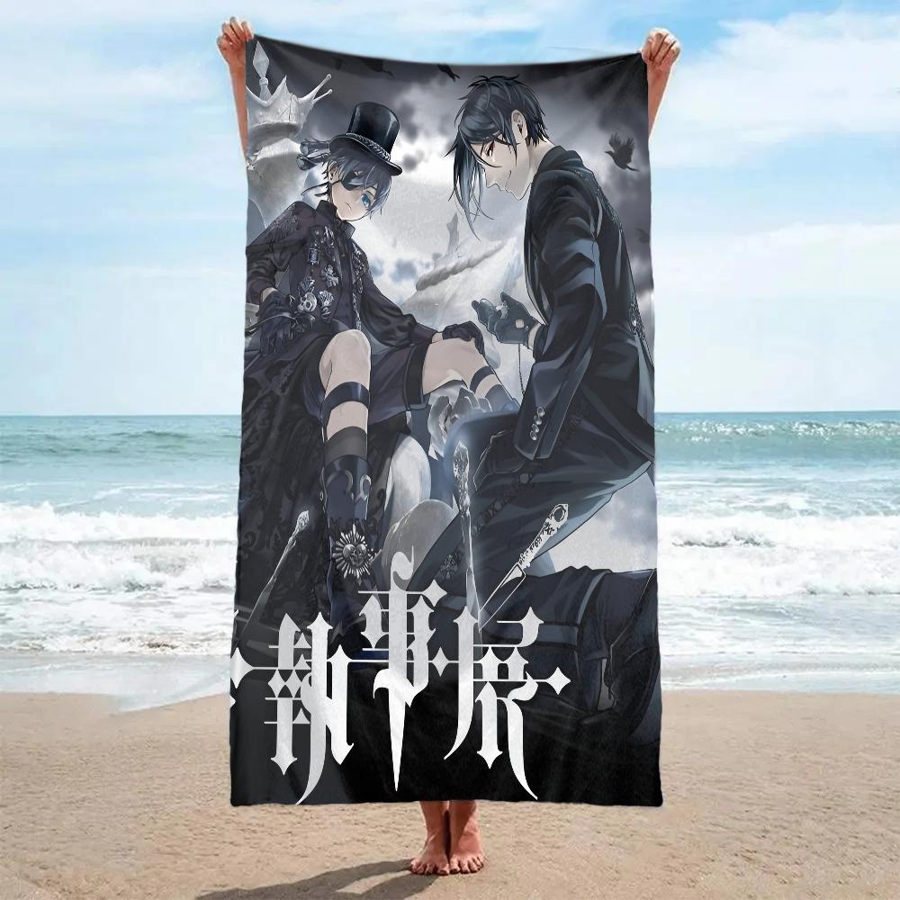 Black Butler Towel Bath Towel Pattern Beach Towel Quick Drying and Absorbent Pure Cotton Basically Never Fade