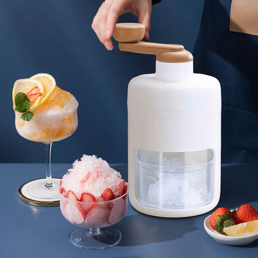 500ML Hand-operated Ice Shaver Multifunction Manual Ice Shaver Hand Crank Shaved Ice Maker for Milkshake Smoothie