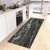 Marble Print Kitchen Runner Rug, Modern Gold  Black Vein Non-Slip Water  Oil Resistant Floor Mat