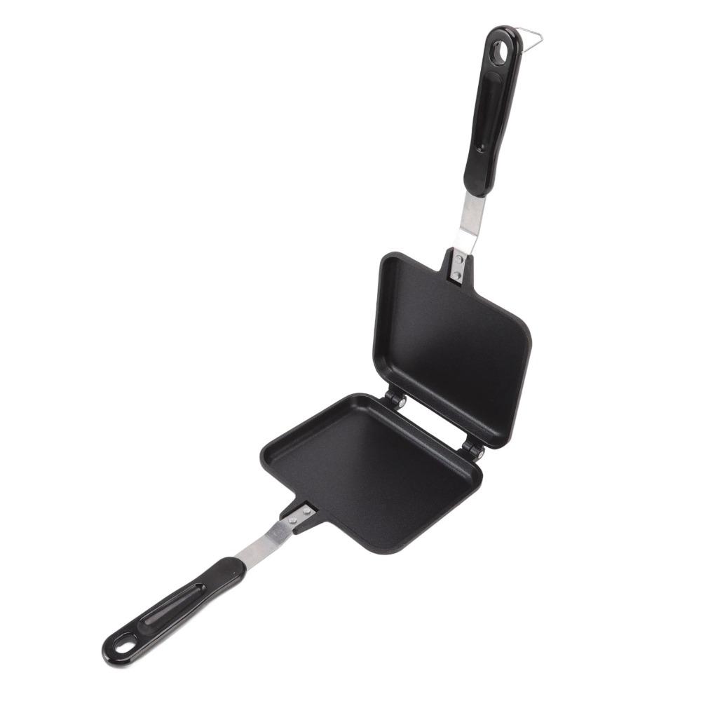 Square Frying Pan Aluminum Non Stick Pancake Pan Flipper Anti Scalding Handles Omelette Skillet Indoor & Outdoor