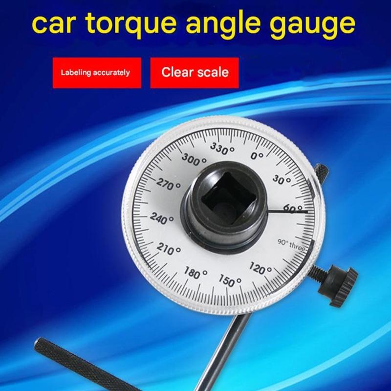 Professional Torque Measurement Device 360 Degree Angle Gauges Metal Construction Full Rotations Tool for Vehicle Repair