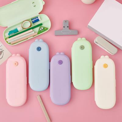 Stationery Pen Box Bunny Shape Design Sealed Snap Closure Large Capacity Pencil Case Food-Grade Silicone Soft Silicone Pen Holder School Supplies