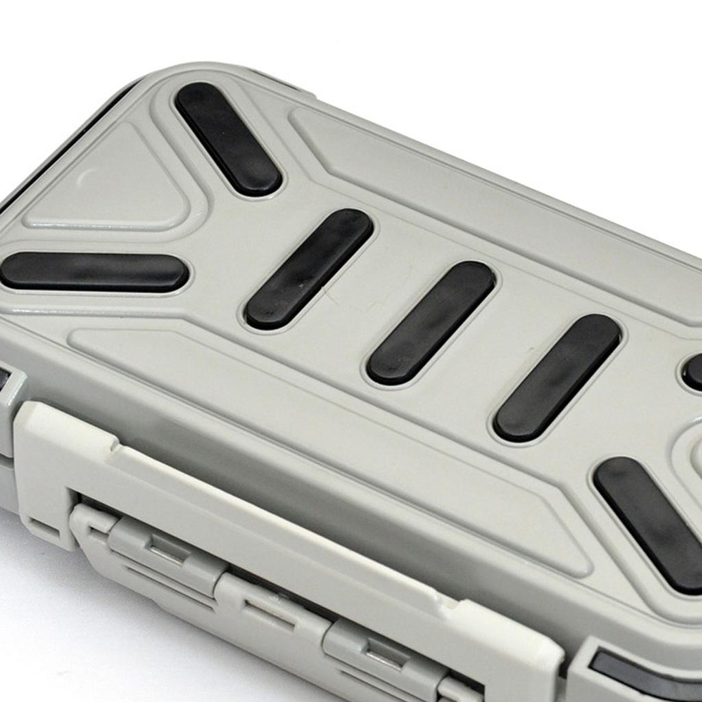 Waterproof Fishing Tackle Box Impact Resistant Compartment Adjustable for Fishing Hook Lure Medicine Pill Grey