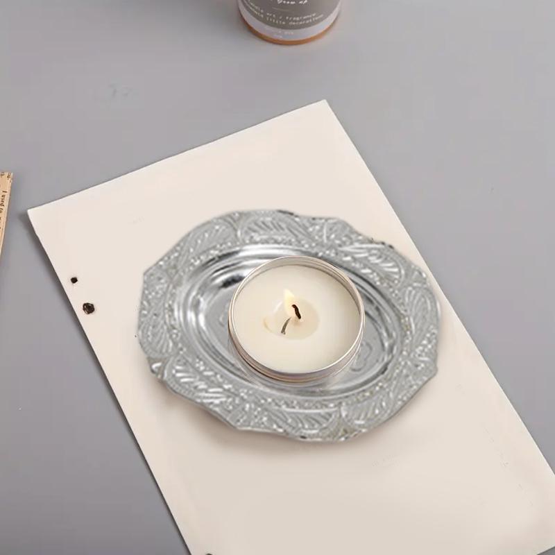 3pcs Plastic Plate Silver Electroplated Plate Fruit Plate Small Tray Gold Jewelry Display Tray Festive Dim Sum 3 styles