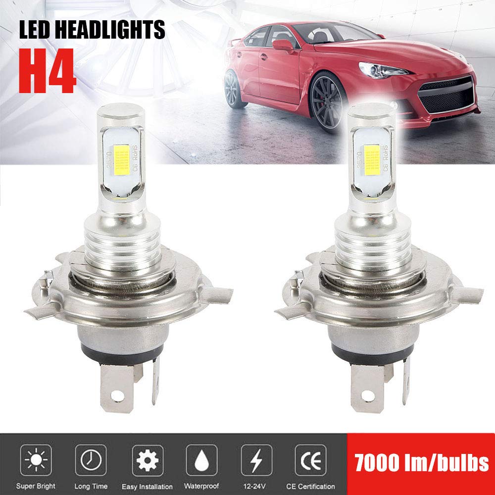 Fannybuy H4 LED-frontlykt, 2 stk., Kompatibel med kjøretøykontroller, 100 W, 12-24 V,