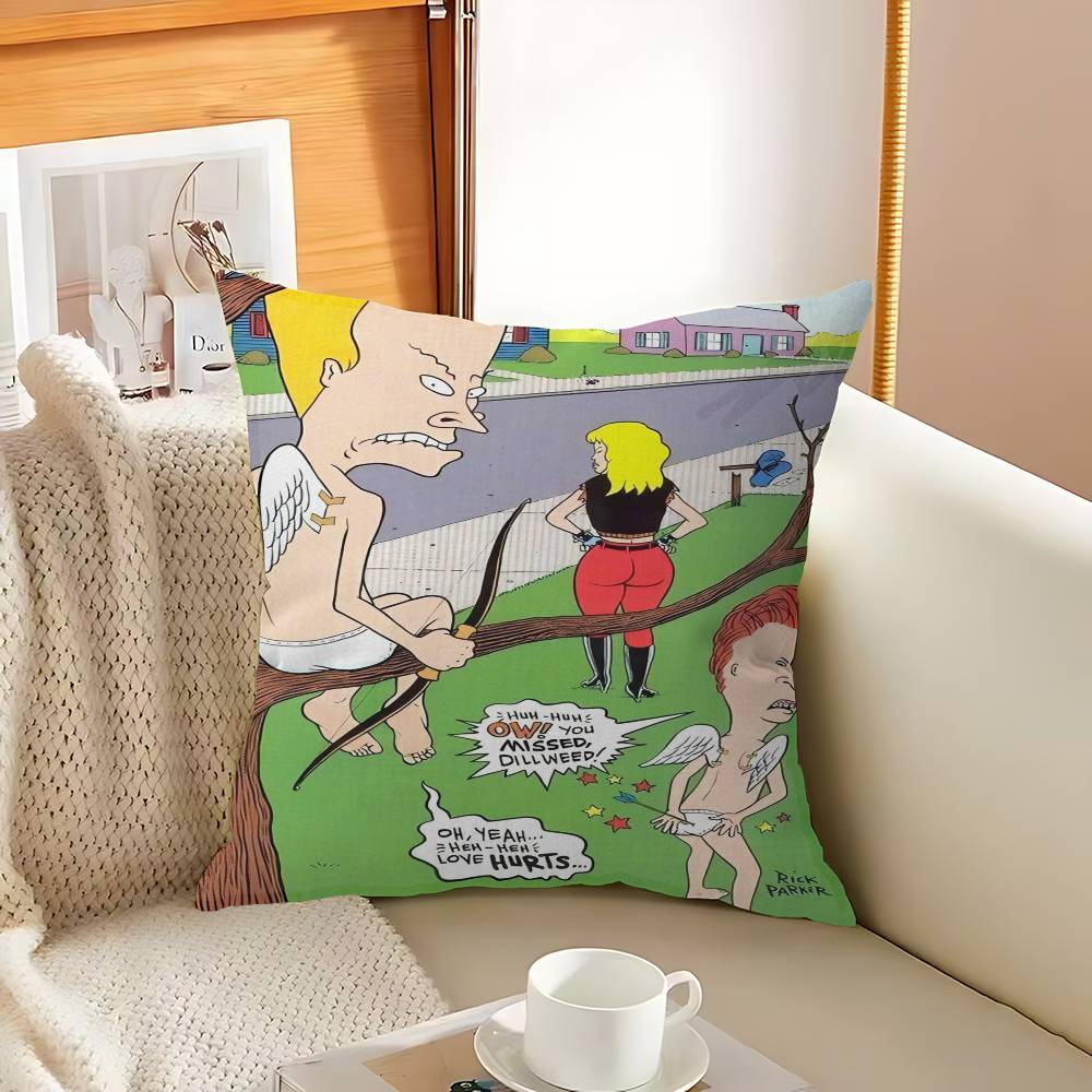 Anime B-Beavis A-And B-Butthead 45*45cm Cushion Cover Pillow Cover Decor Pillowcase Home Pillowcase for Couch Pillow