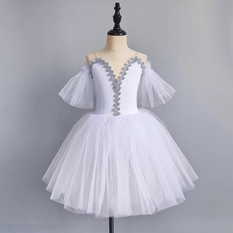 

Kids Ballerinas Tutus Dress Children Romantic Ballet Dress Clothes for Girls Toddler Long Ballet Dance Dress Clothing 160 білий