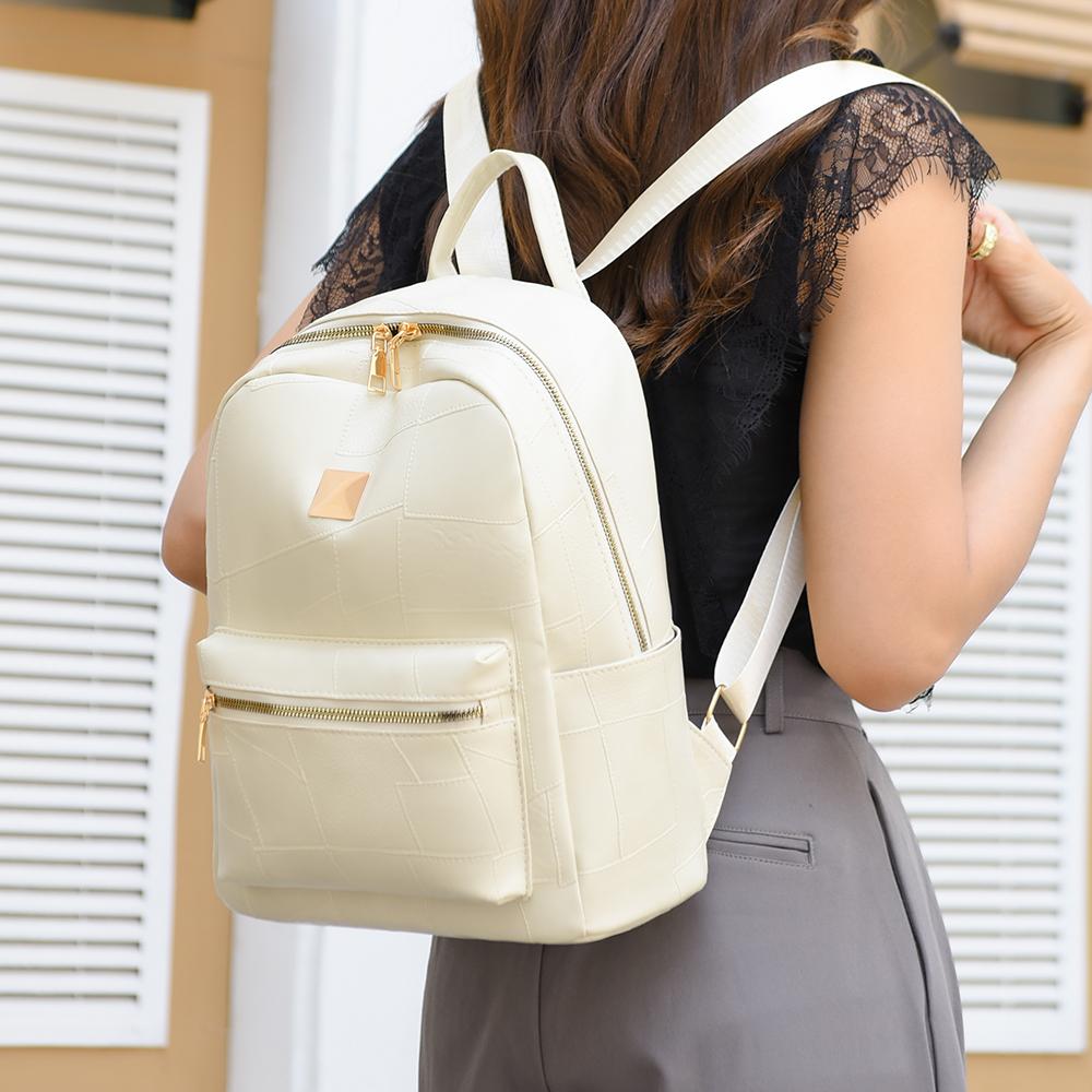 Batoh s velkou kapacitou Dámský lehký měkký kožený batoh Cestovní batoh