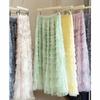 Korean Fashion Gradual Change of Color Elastic Waist Tie-dye Mesh Skirt Women's Spring and Autumn New Medium and Long Cake Skirt