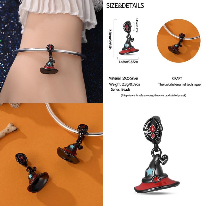 100% Coppernew Halloween Series Charm Pumpkin Skull Beads Fit Originalbracelet Diy Jewelry Making Gifts