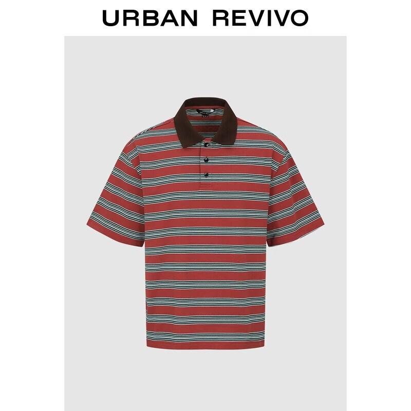 UR2026 Men s Striped Polo Shirt L