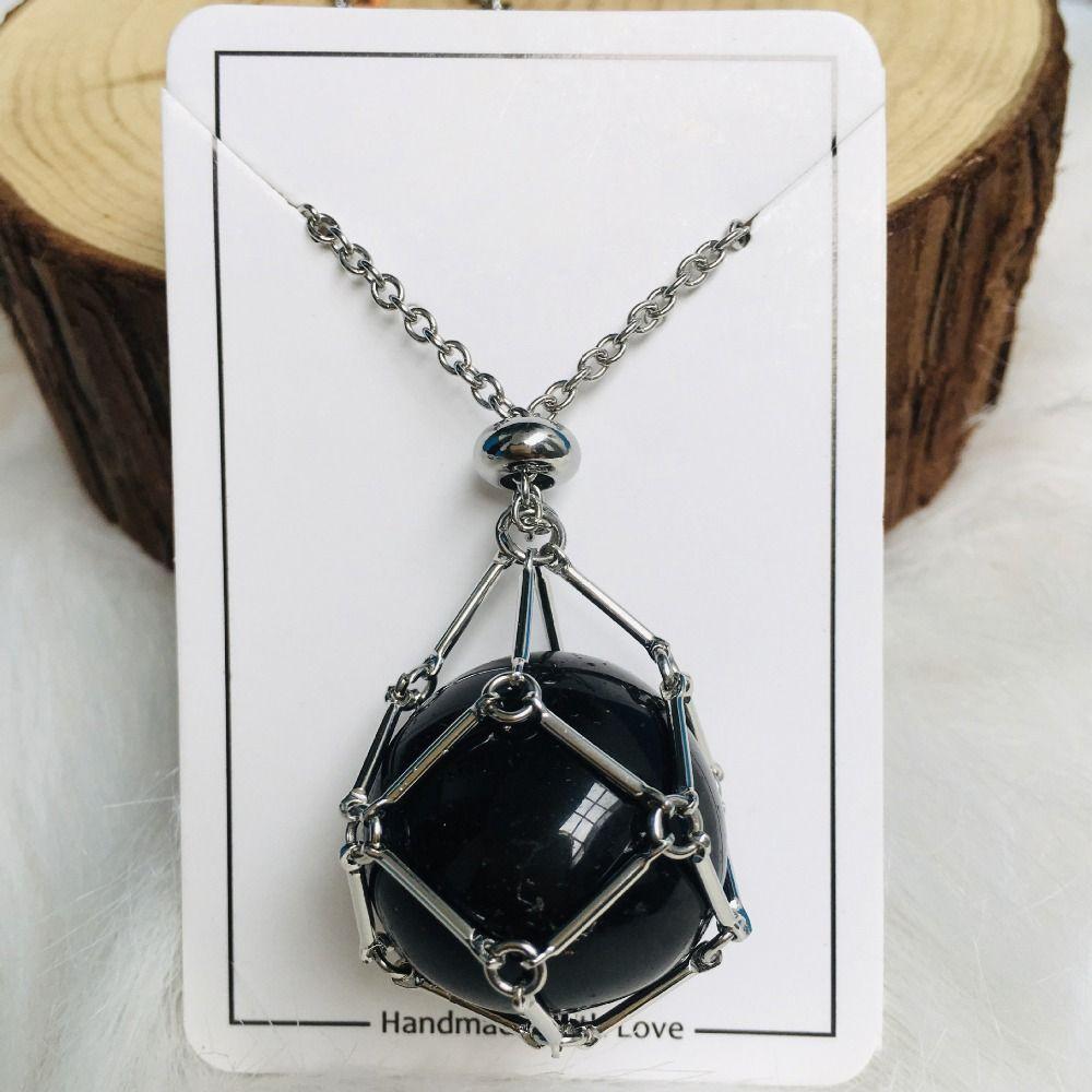 

Silver/Gold Color Crystal Holder Cage Necklace Crystal Net Metal Necklace Stone Holder Necklace Chain Necklaces Jewelry Gift