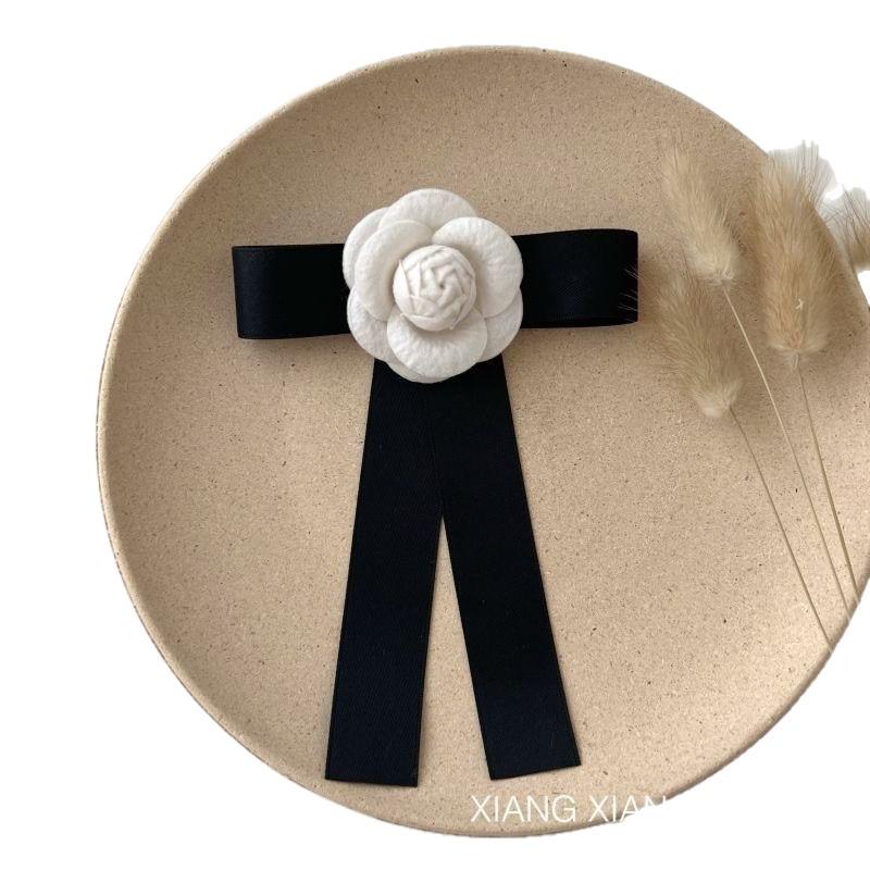 Korean Style Elegant Camellia Bow Brooch - Versatile Shirt Accessory