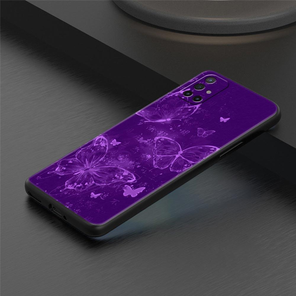 Phone Case For Oneplus 13R 13 12 10T 11 R10 Nord N100 N200 N10 9 9R CE 2 3 Z Pro Lite 5G Soft TPU Cover Art Purple Butterfly Bag