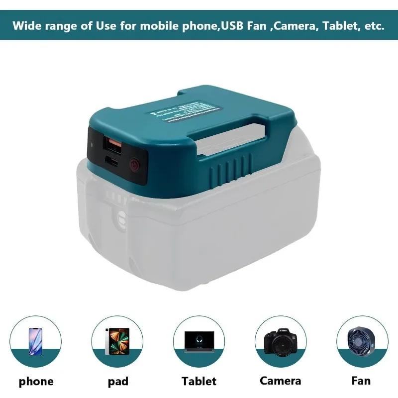 Charger Adapter For Makita For Dewalt For Milwaukee 18V 20V Li-ion With USB Type-C Battery Holder Fast Charging