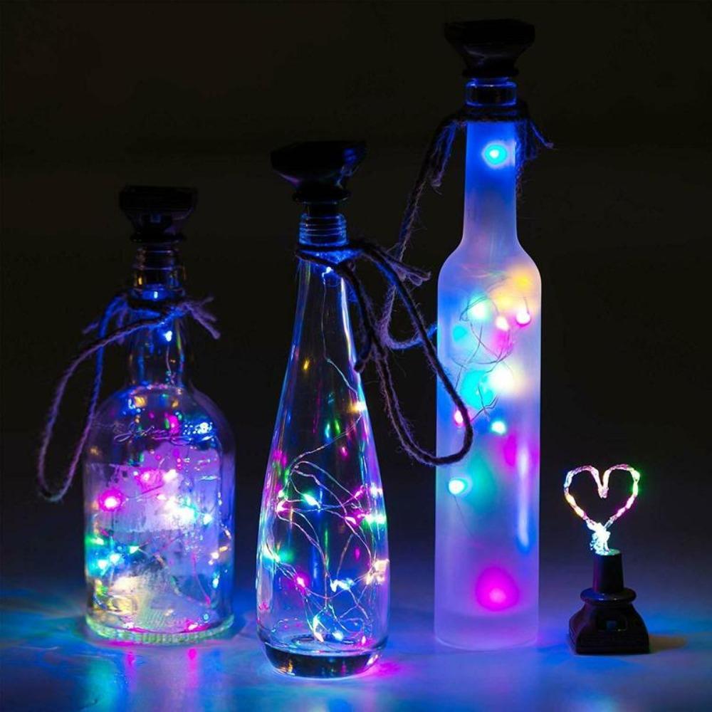 5pcs 20 LED Copper String Lights Solar Powered Cork Lights New Fairy Lights  Wine Bottles