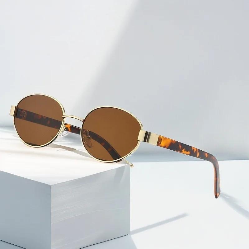 

Retro Oval Sunglasses For Men And Women Street Photography Concave Design Outdoor Travel Tourism Uv Resistant Glasses